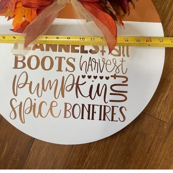 Handmade fall wood sign-door hanger - Picture 3 of 5